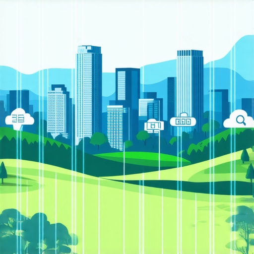 Boise city skyline with icons representing digital marketing and local SEO