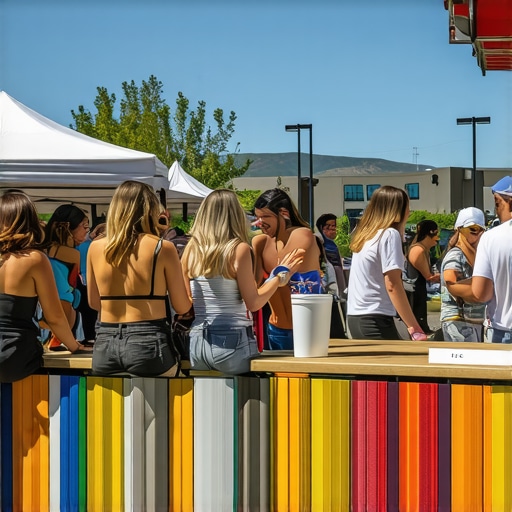 Local Boise businesses participating in a community event, engaging with residents.