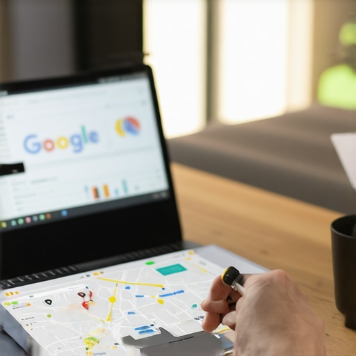 Boise Local Business Owner Analyzing GMB Performance Local business owner in Boise analyzing Google My Business metrics and local SEO charts.