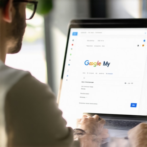 Boise Business Profile Optimization Business owner updating Google My Business profile on a laptop.