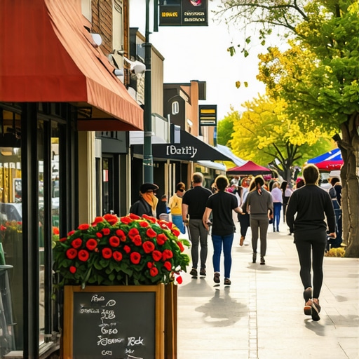 Boise Local Business Community Vibrant Boise street with local shops and community gathering