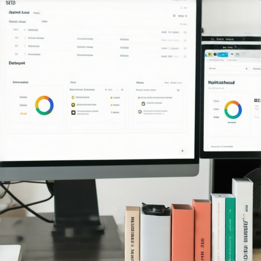 A desk with dual monitors displaying local SEO dashboards for Boise businesses.