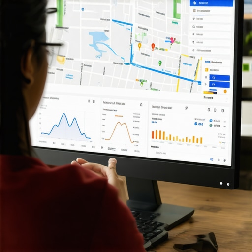 Person reviewing SEO analytics and map rankings for Boise on a laptop screen.
