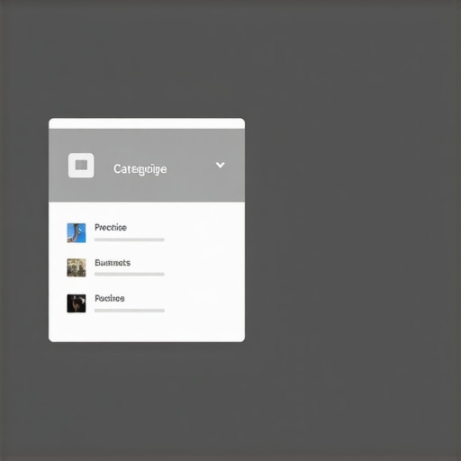 Google My Business dashboard with category options being customized