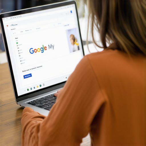 Person editing Google My Business listing on laptop in Boise cafe