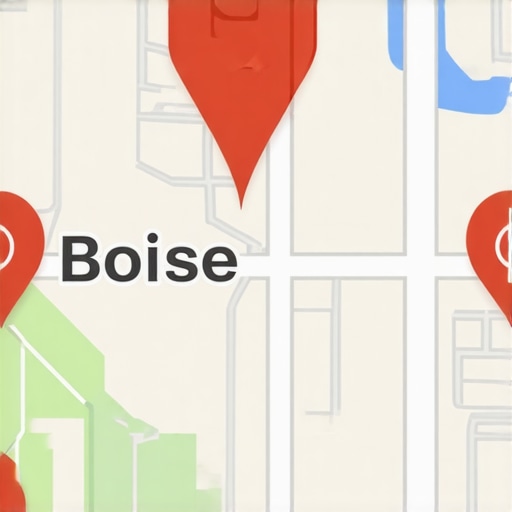 Map of Boise with SEO indicators