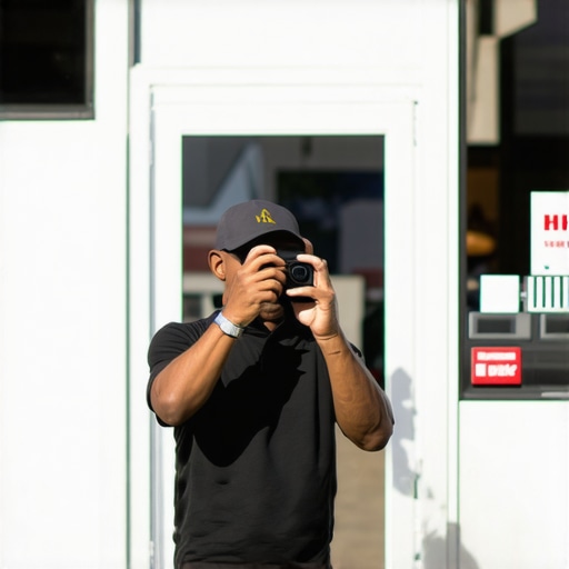 Boise business owner photographing storefront to enhance local SEO