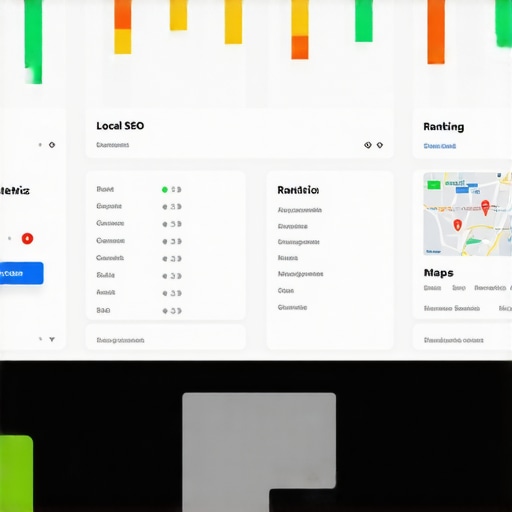 Close-up of a digital dashboard showing Boise local SEO metrics and maps.