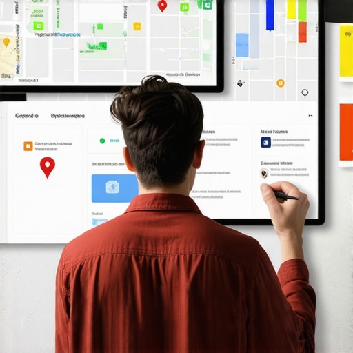 Person working on local SEO profile for Boise business with maps and graphs