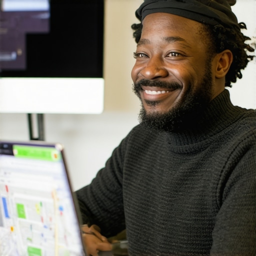 A professional analyzing Boise Google map rankings and analytics on a laptop.