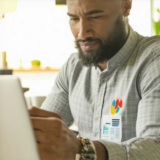Business owner updating Google My Business profile on laptop